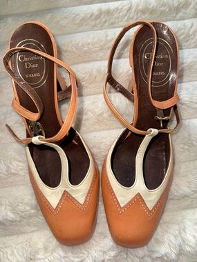 Christian Dior vintage authentic t-strap heels size 5